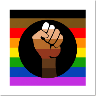 QPOC Pride Flag - Black Fist Posters and Art